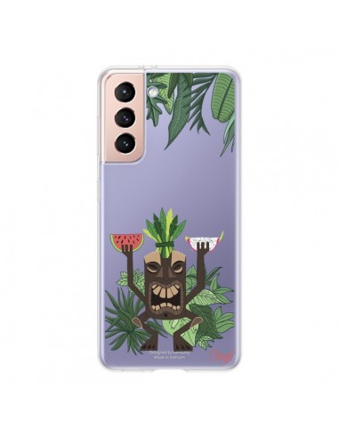 Coque Samsung Galaxy S21 5G Tiki Thailande Jungle Bois Transparente - Chapo