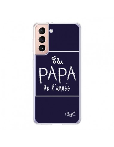 Coque Samsung Galaxy S21 5G Elu Papa de l'Année Bleu Marine - Chapo