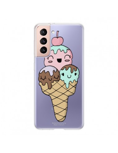 Coque Samsung Galaxy S21 5G Ice Cream Glace Summer Ete Cerise Transparente - Claudia Ramos