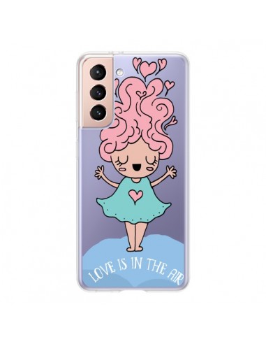 Coque Samsung Galaxy S21 5G Love Is In The Air Fillette Transparente - Claudia Ramos