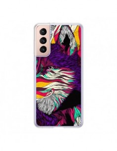 Coque Samsung Galaxy S21 5G Color Husky Chien Loup -...