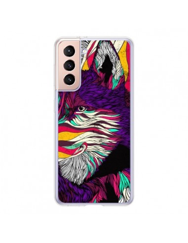 Coque Samsung Galaxy S21 5G Color Husky Chien Loup - Danny Ivan