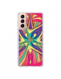 Coque Samsung Galaxy S21 5G Veins Veines Azteque Vagues -...