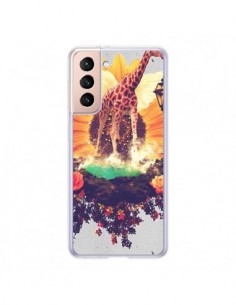 Coque Samsung Galaxy S21 5G Girafflower Girafe - Eleaxart