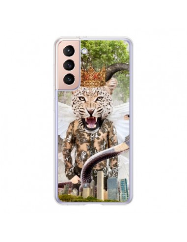 Coque Samsung Galaxy S21 5G Hear Me Roar Leopard - Eleaxart