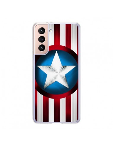 Coque Samsung Galaxy S21 5G Captain America Great Defender - Eleaxart