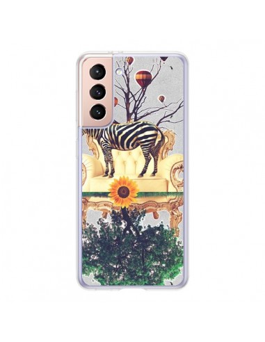 Coque Samsung Galaxy S21 5G Zebre The World - Eleaxart