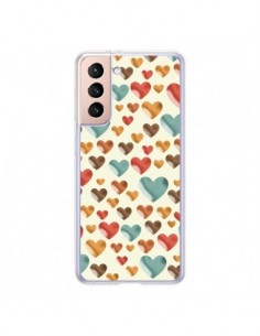Coque Samsung Galaxy S21 5G Coeurs Color_s - Eleaxart