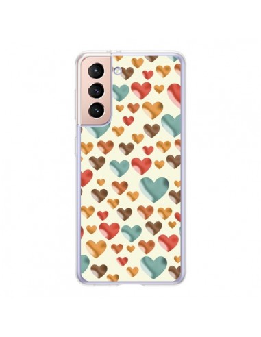 Coque Samsung Galaxy S21 5G Coeurs Color_s - Eleaxart