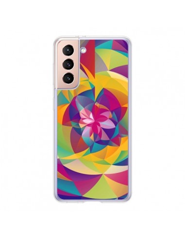 Coque Samsung Galaxy S21 5G Acid Blossom Fleur - Eleaxart