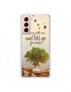 Coque Samsung Galaxy S21 5G Let's Go Far Away Ballons -...