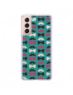 Coque Samsung Galaxy S21 5G Hipster Moustache Noeud...
