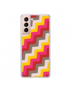 Coque Samsung Galaxy S21 5G Lignes Triangle Azteque Rose...
