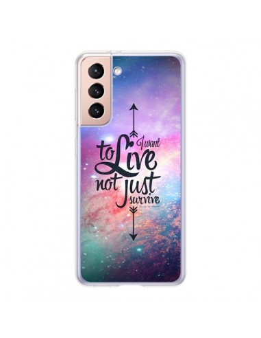 Coque Samsung Galaxy S21 5G I want to live Je veux vivre - Eleaxart