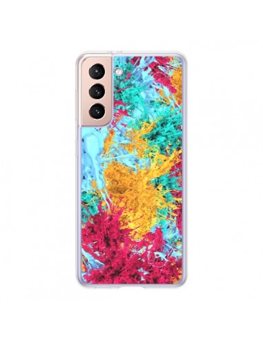 Coque Samsung Galaxy S21 5G Splashes Peintures - Eleaxart