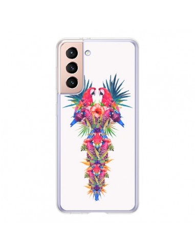 Coque Samsung Galaxy S21 5G Parrot Kingdom Royaume Perroquet - Eleaxart