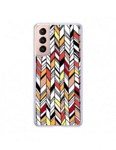 Coque Samsung Galaxy S21 5G Graphic Azteque Rouge Orange...