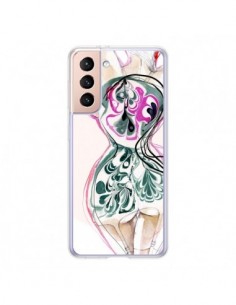 Coque Samsung Galaxy S21 5G Femme en fleurs - Elisaveta...