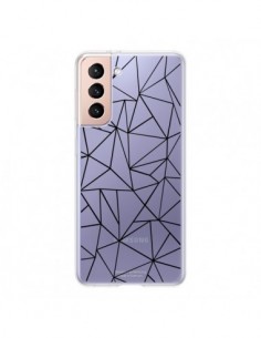Coque Samsung Galaxy S21 5G Lignes Triangles Grid...