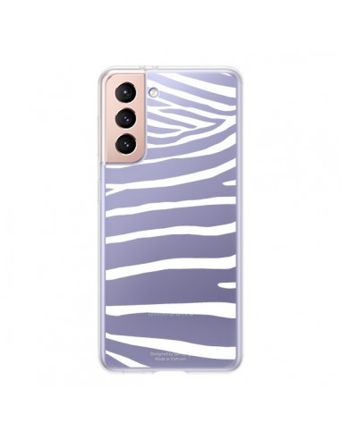 Coque Samsung Galaxy S21 5G Zebre Zebra Blanc Transparente - Project M