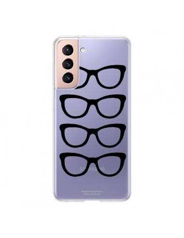 Coque Samsung Galaxy S21 5G Sunglasses Lunettes Soleil Noir Transparente - Project M