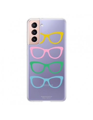 Coque Samsung Galaxy S21 5G Sunglasses Lunettes Soleil Couleur Transparente - Project M