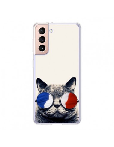 Coque Samsung Galaxy S21 5G Chat à lunettes françaises - Gusto NYC