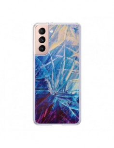 Coque Samsung Galaxy S21 5G Fleurs Violettes françaises -...