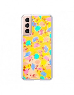 Coque Samsung Galaxy S21 5G Stars Etoiles Jaunes - Ebi...