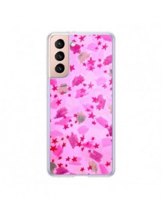 Coque Samsung Galaxy S21 5G Stars Etoiles Roses - Ebi...