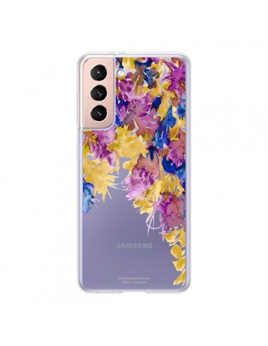 Coque Samsung Galaxy S21 5G Cascade Florale Transparente - Ebi Emporium