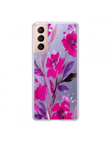 Coque Samsung Galaxy S21 5G Roses Fleur Flower Transparente - Ebi Emporium