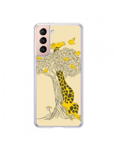 Coque Samsung Galaxy S21 5G Girafe Amis Oiseaux - Jay Fleck