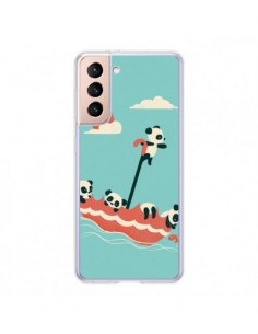 Coque Samsung Galaxy S21 5G Parapluie Flottant Panda -...