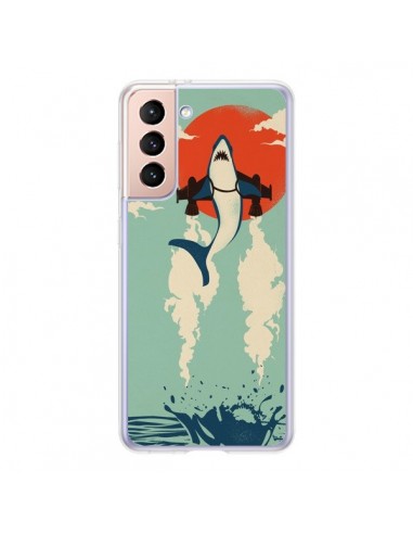 Coque Samsung Galaxy S21 5G Requin Avion Volant - Jay Fleck