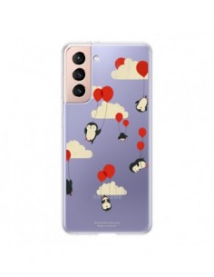 Coque Samsung Galaxy S21 5G Pingouin Ciel Ballons...