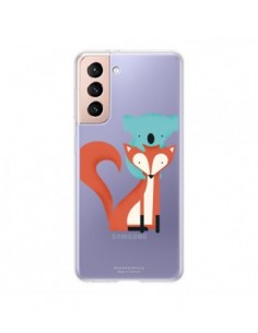 Coque Samsung Galaxy S21 5G Renard et Koala Love...