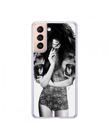 Coque Samsung Galaxy S21 5G Femme Lion - Jenny Liz Rome