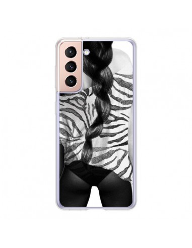 Coque Samsung Galaxy S21 5G Femme Zebre - Jenny Liz Rome