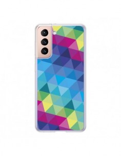 Coque Samsung Galaxy S21 5G Azteque Gheo Bleu - Javier...