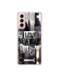 Coque Samsung Galaxy S21 5G I love New Yorck City noir -...