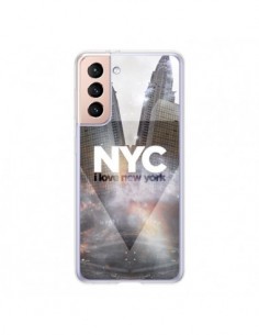 Coque Samsung Galaxy S21 5G I Love New York City Gris -...