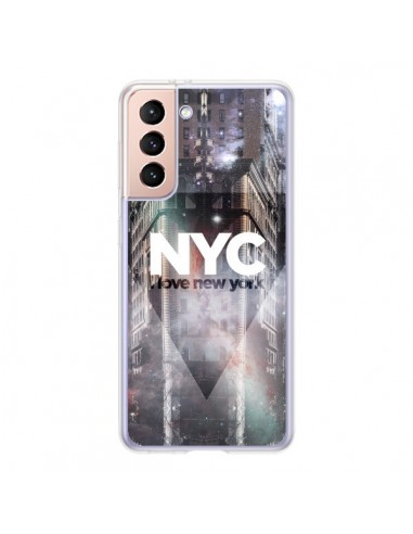 Coque Samsung Galaxy S21 5G I Love New York City Violet - Javier Martinez