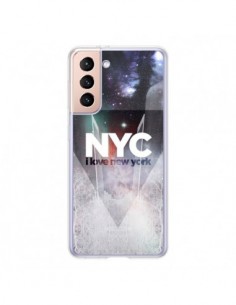 Coque Samsung Galaxy S21 5G I Love New York City Bleu -...