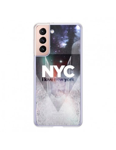 Coque Samsung Galaxy S21 5G I Love New York City Bleu - Javier Martinez