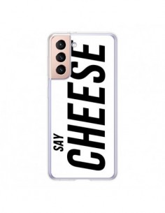 Coque Samsung Galaxy S21 5G Say Cheese Smile Blanc -...