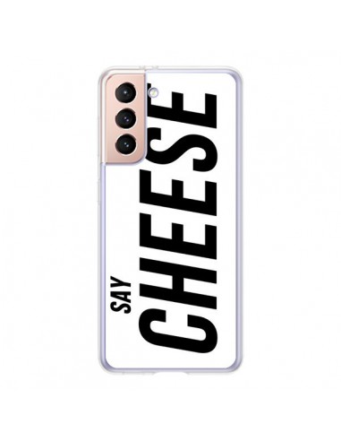 Coque Samsung Galaxy S21 5G Say Cheese Smile Blanc - Jonathan Perez