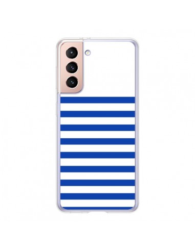 Coque Samsung Galaxy S21 5G Mariniere Bleu - Jonathan Perez