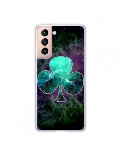Coque Samsung Galaxy S21 5G Nebula Club Trèfle Galaxie -...