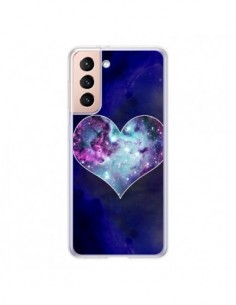 Coque Samsung Galaxy S21 5G Nebula Heart Coeur Galaxie -...